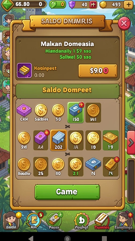 Screenshot 2 menunjukkan beragam karakter yang bisa dipilih.