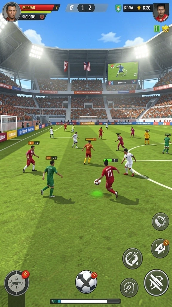 Screenshot menunjukkan hero utama dalam misi bertarung.