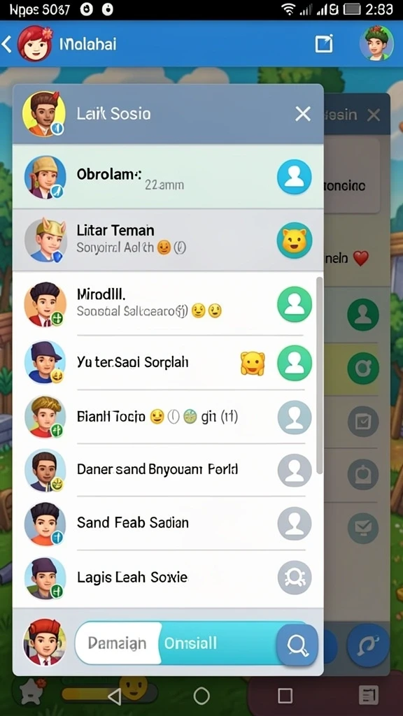 Tampilan awal yang menarik dan ceria.
