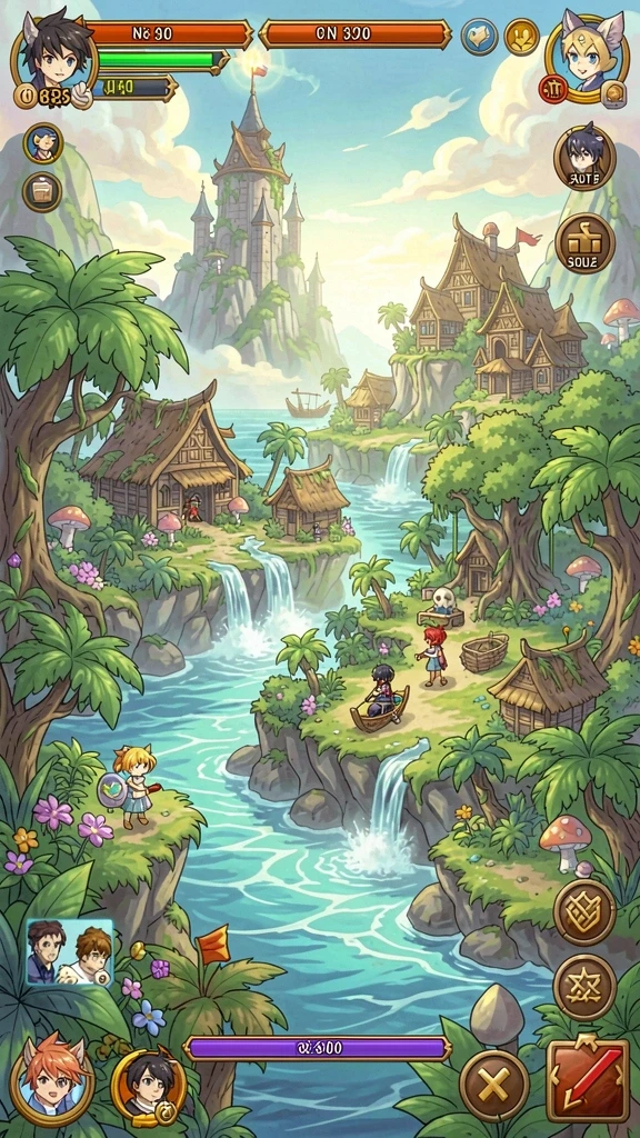 Visual dunia fantasi yang menakjubkan dan detail.